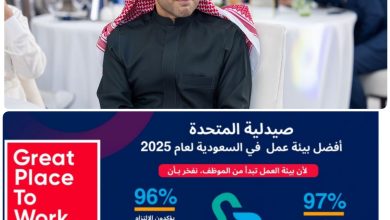 صيدليات المتحدة تحصل على جائزة "أفضل بيئة للعمل" لعام 2025 في السعودية 5 0 2769