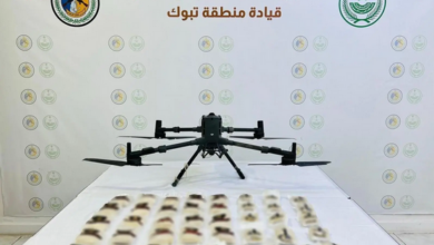 عيون حرس الحدود بتبوك تُسقط "درون" محملة بـ 41 ألف قرص إمفيتامين 8 11 116