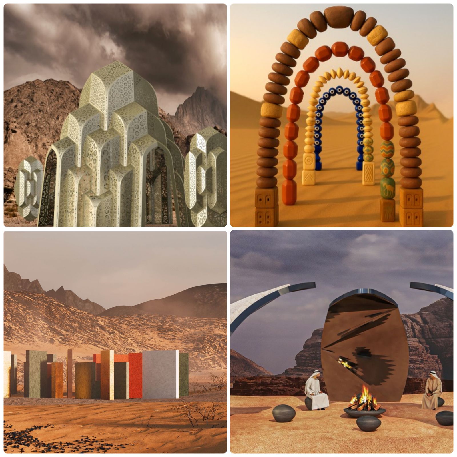 مهرجان "تنوير" في دورته الثانية يكلّف 11 فناناً لمشاركة إبداعاتهم الفنية وسط صحراء مليحة 1 2 14