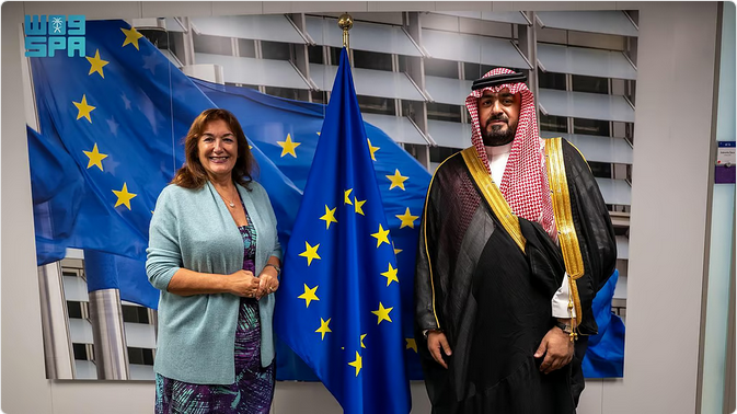 وزير الاقتصاد السعودي يبحث مع مفوضة أوروبية سبل تعزيز التعاون المشترك 1 222 2 1