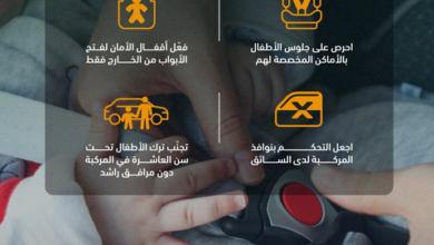 المرور: التزام إجراءات السلامة داخل المركبة يحمي الأطفال من المخاطر 4 44 2 5