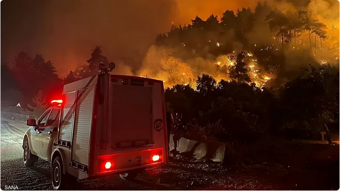 الأمم المتحدة تتدخل مع استمرار حرائق اللاذقية في سوريا لليوم السادس 1 777 68