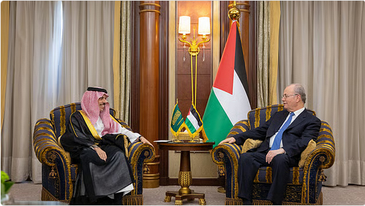 وزير الخارجية ورئيس وزراء فلسطين يبحثان تطورات غزة في الرياض 1 9 2 9