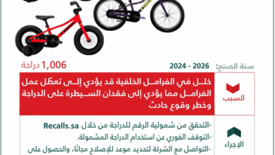 تحذير عاجل من "التجارة": استدعاء 1,006 دراجات أطفال "Precaliber" لخلل بالفرامل 16 999 2 18