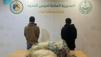 حرس الحدود بتبوك يضبط مواطنين يصطادان دون تصريح بأدوات محظورة في الوجه 4 999 242
