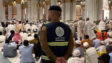 قوات الدفاع المدني بالحج تعزز أعمالها الميدانية في المسجد النبوي خلال موسم حج 1447هـ 3 WhatsApp Image 2026 05 16 at 12.09.10 AM